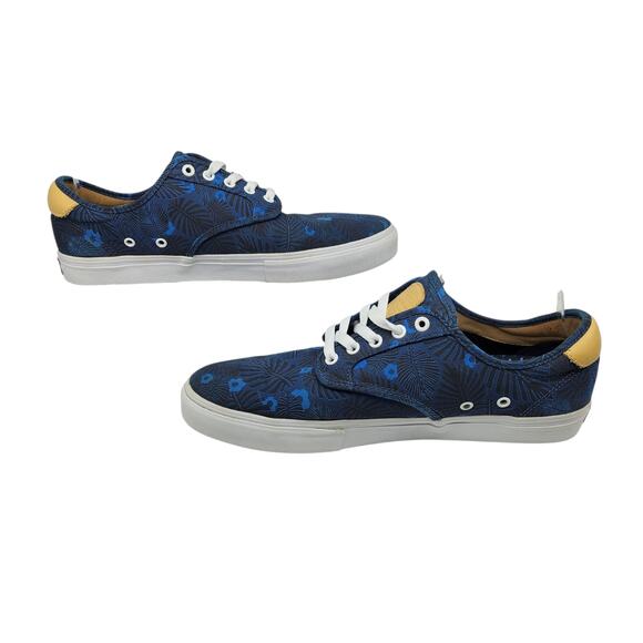 Vans Shoes Mens 12 Chima Ferguson Pro Blue Tropical Palm Floral Low Tops Skate - Picture 2 of 12